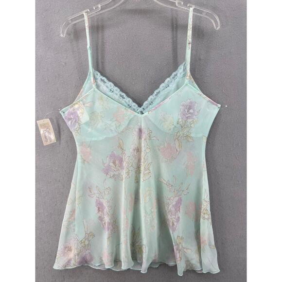 NWT California Dynasty Lingerie Sz L Teddy Thong Set Floral Green Fairy Romantic - Picture 11 of 13
